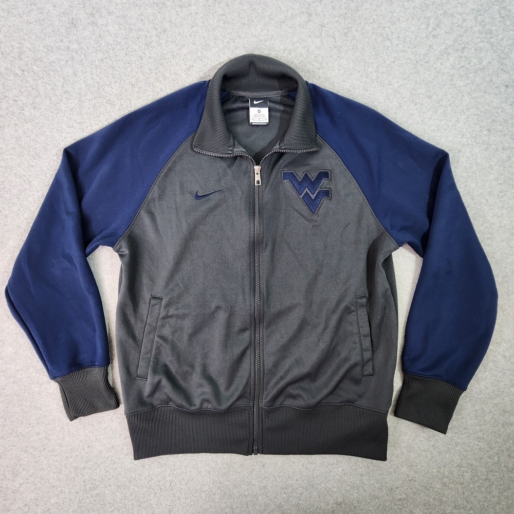 West Virginia Mountaineer NCAA Jacket Adult M Blue/gray Nike Full-Zip Pockets